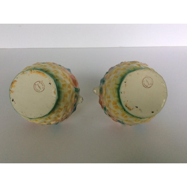 Czechoslovakia Czechoslovakia Pottery Flower Baskets - a Pair For Sale - Image 4 of 5