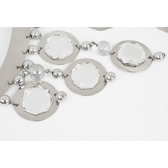 Silver Louis Feraud Paris Chrome and Mirrors Space Age Necklace For Sale - Image 8 of 16