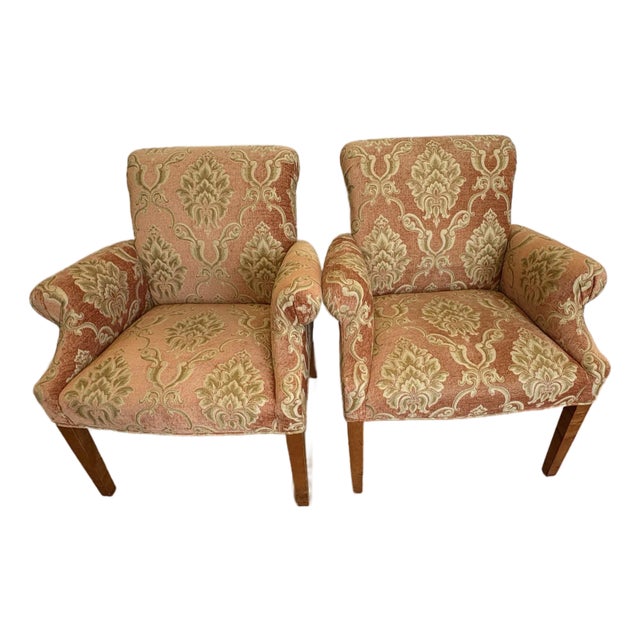 1980's Ethan Allen Style Vintage Accent Chairs - A Pair For Sale