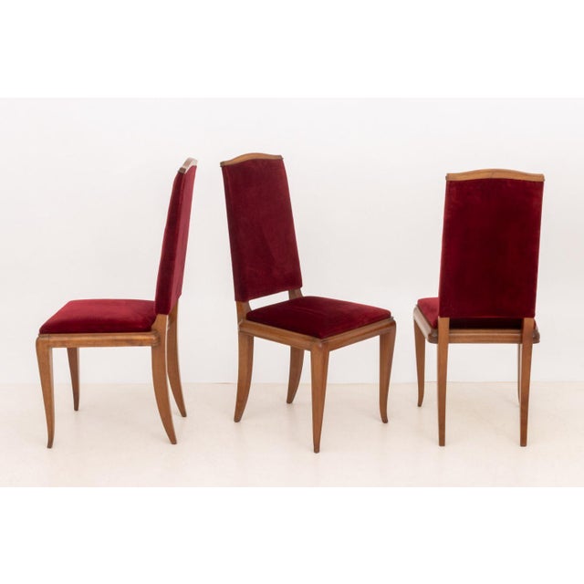 Early 20th Century Jean-Michel Frank Style Art Deco Dining Chairs, 6 For Sale - Image 5 of 8