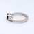 Metal Late 20th Century 18k White Gold Ring With Gia Round Blue Sapphire & Trillion Diamonds - Size 5.5 For Sale - Image 7 of 9