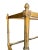 Metal Vintage Italian Gold Gilt Faux Bamboo Étagère – Hollywood Regency Metal Bookcase With Smoked Glass & Cane Shelves For Sale - Image 7 of 9