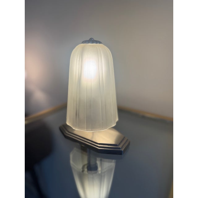 Metal Art Deco Night Light from Hettier & Vincent, France, 1930s For Sale - Image 7 of 18