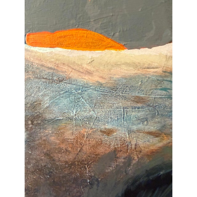 Ink Blue "Yin Yang" Two Wolves Painting by LWren Walraven For Sale - Image 8 of 12