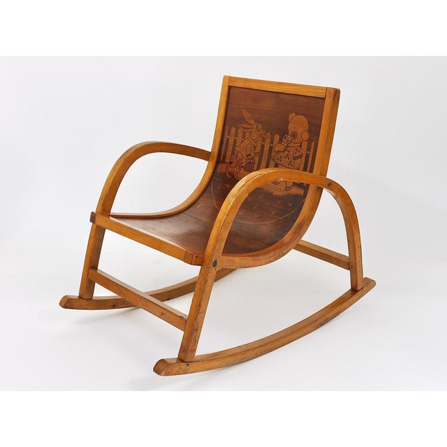 German Bauhaus Children's Rocking Chair in Bentwood, 1950s For Sale - Image 16 of 18
