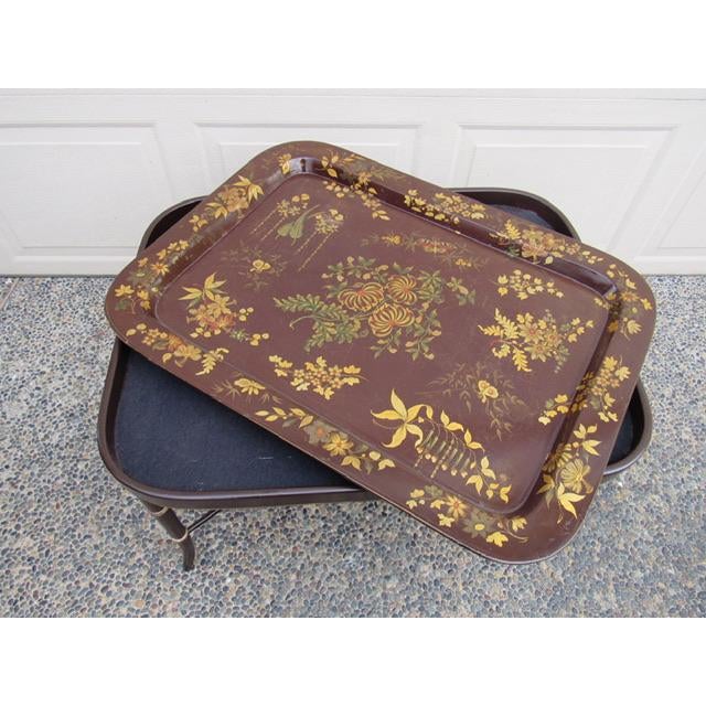 English Antique Paper Mache Tray Table Chairish