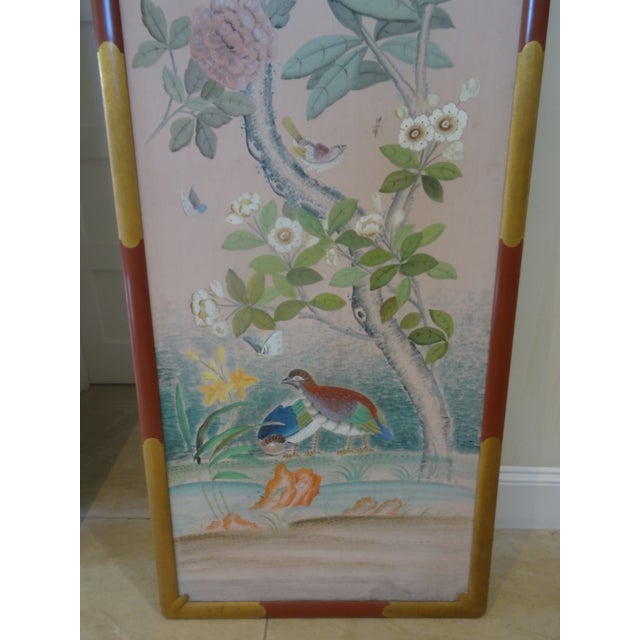 Wood Vintage Hand Painted Chinese Panels - Set of 2 For Sale - Image 7 of 7