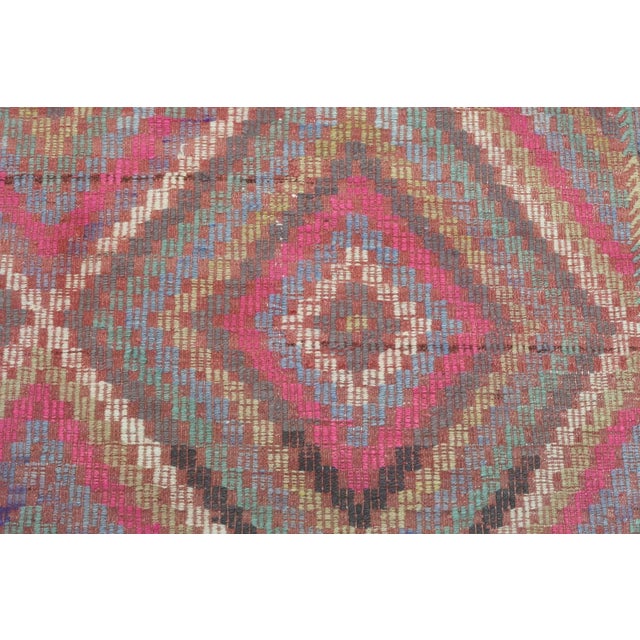 Turkish Sardes Nomad's Kilim Embroidered Rug For Sale - Image 10 of 13