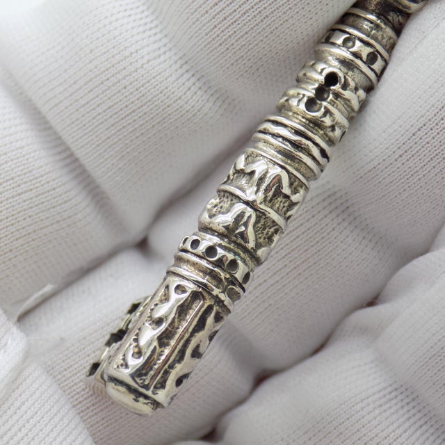 Vintage Italian Handmade Genuine Sterling Silver 925 Real Life Size Decorative Key, 1980s For Sale - Image 9 of 13