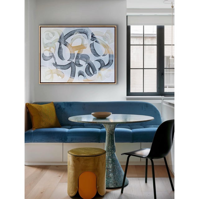 This original abstract painting titled Wrapped can be hung in any direction and will suit a wide variety of decor
