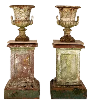 19th Century Terracotta Pedestals, Set of 2