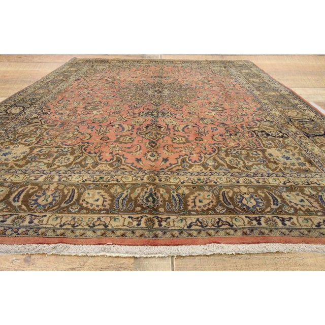 Pink Vintage Persian Khorassan Rug - 09'09 x 13'01 For Sale - Image 8 of 9