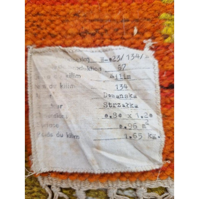 Orange Kilim Rug by Domanska for W. B. Kobe For Sale - Image 8 of 10