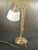 Vintage Brass Adjustable Table Lamp With Frosted White Glass Shade For Sale In Los Angeles - Image 6 of 11