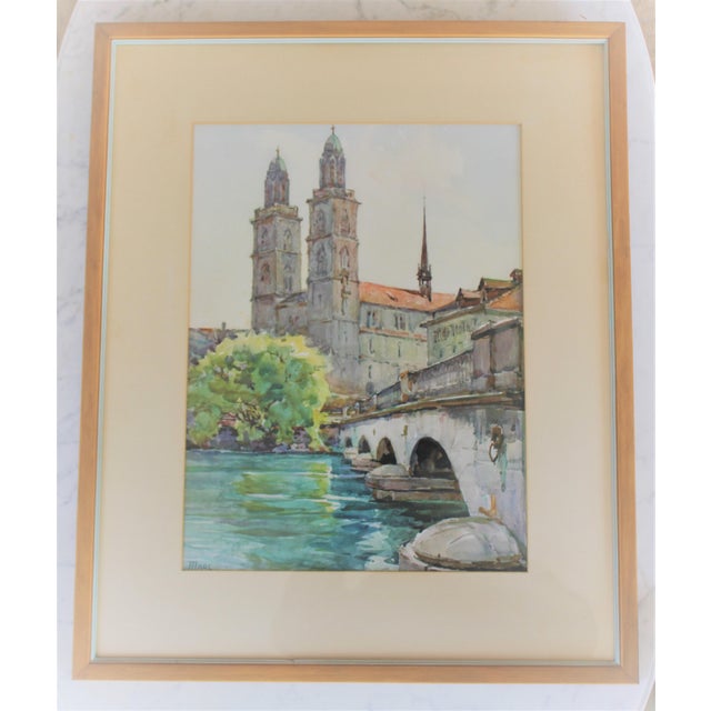 Nicolas Markovitch Lithograph Zurich, Grossmunster For Sale - Image 4 of 6
