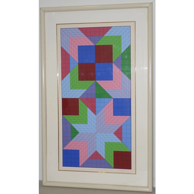 Victor Vasarely (French, 1906-1997) Titled "The Door" c.1982 Bright and bold serigraph from an edition of 325. Pencil...