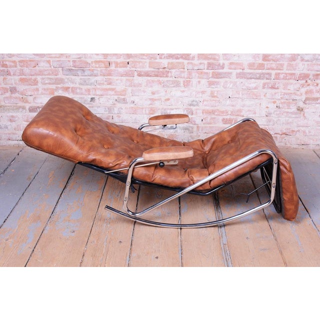 Mid-Century Rocking Reclining Armchair in Chrome by Lama, France, 1960s For Sale - Image 12 of 13