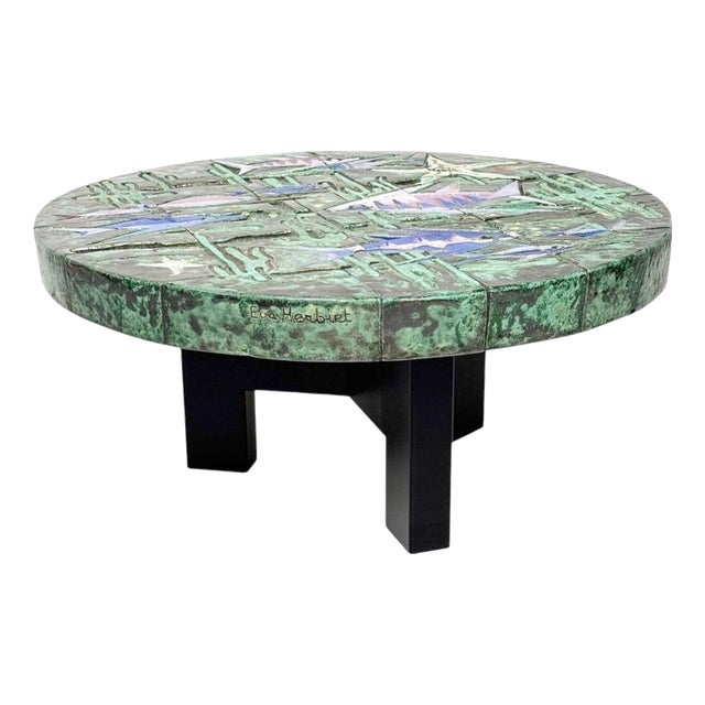 Ceramic Fish Table from Eva Herbiet, Belgium, 1960s For Sale