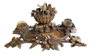 Black Forest Carved Inkwell