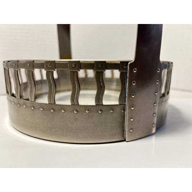 RARE 1920's Art Deco Silver Platted Serving Dish with Original Glass Insert Aprox. dimensions: 7" diameter, 7"H Very good...