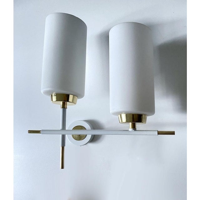 Vintage Opaline Glass Sconces from Lunel, 1960s, Set of 2 For Sale - Image 6 of 16