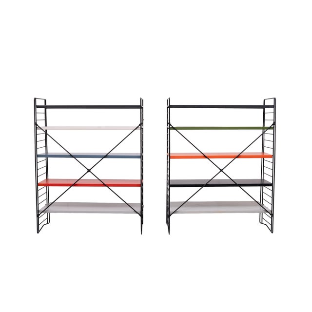 Black Free Standing Metal Colored Racks by A. D. Dekker for Tomado, Holland, 1960s, Set of 2 For Sale - Image 8 of 13