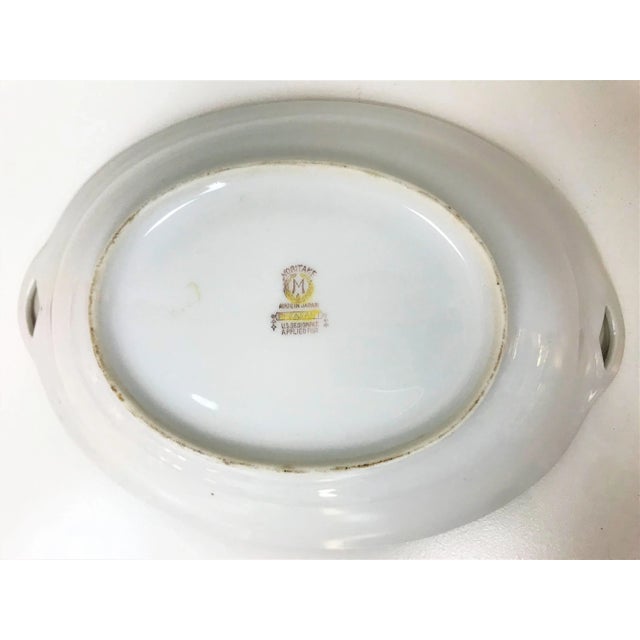 Ceramic Japanese Noritake Porcelain Serving Bowl in "Pheasant" Pattern Circa 1920's For Sale - Image 7 of 10