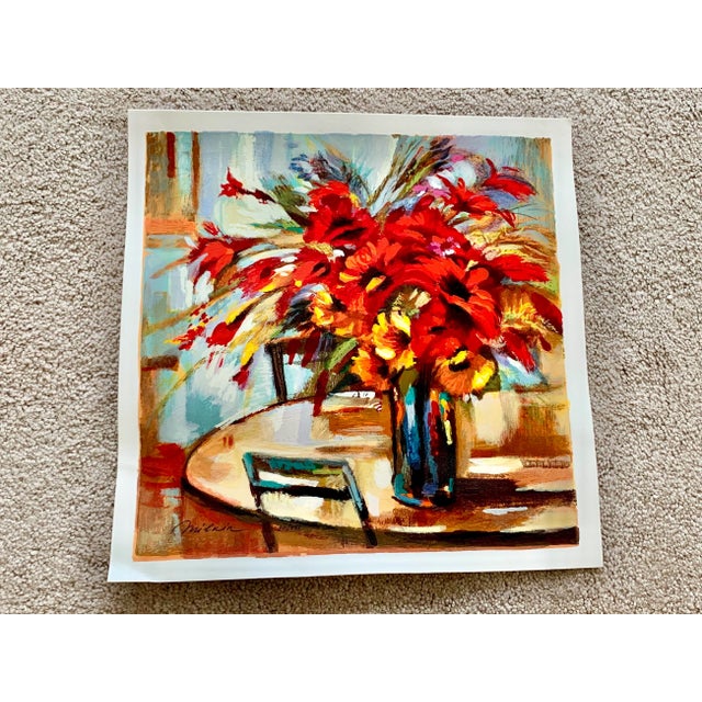 Signed and Numbered Seriolithograph “Red and Yellow Flowers” by Michael Milkin For Sale - Image 11 of 11