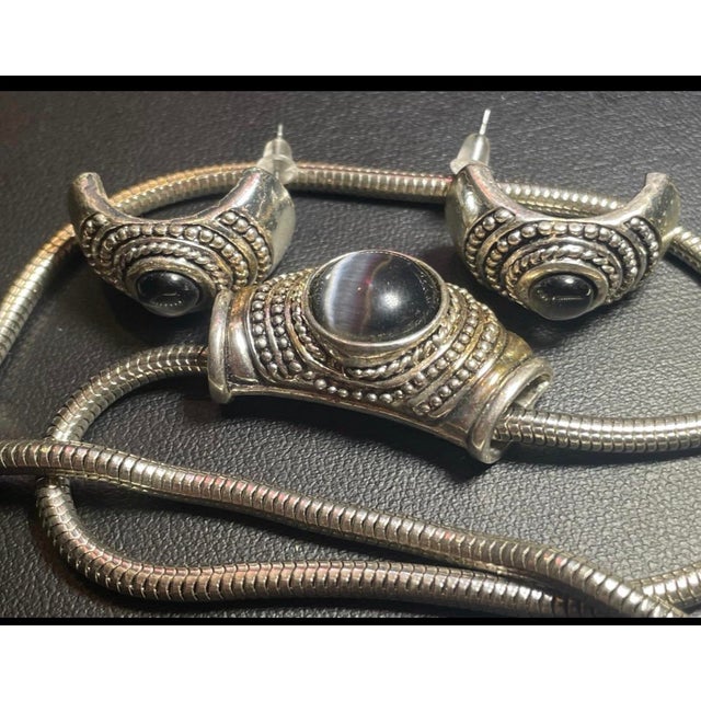 1960s Roman Jewelry Designer Necklace & Earrings Set For Sale - Image 4 of 6