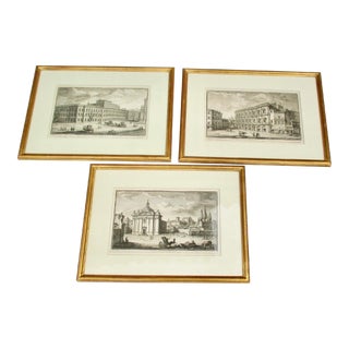 Set of Three Framed Etchings by Giuseppe Vasi Late 18th Century- Set of 3 For Sale
