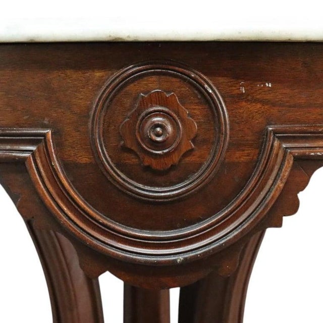 Berkey & Gay Late 19th Century Berkey & Gay Renaissance Revival Carved Rosewood Oval Marble Top Center Table For Sale - Image 4 of 10