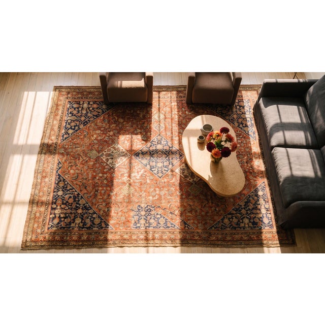 Extraordinary Antique Persian Ghashgaei Rug With Three Large Central Diamond Medallions For Sale - Image 10 of 12