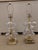 2000 - 2009 Mid Century Modern Glass and Brass Bubble Lamps With Double Drum Shades For Sale - Image 5 of 8