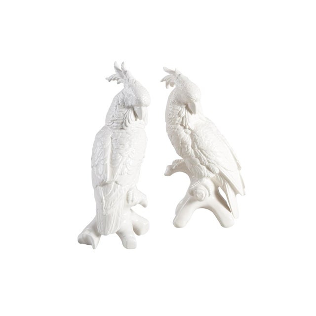 Contemporary Contemporary Chelsea House Inc. Lg Cockatoo Figurines - a Pair For Sale - Image 3 of 3