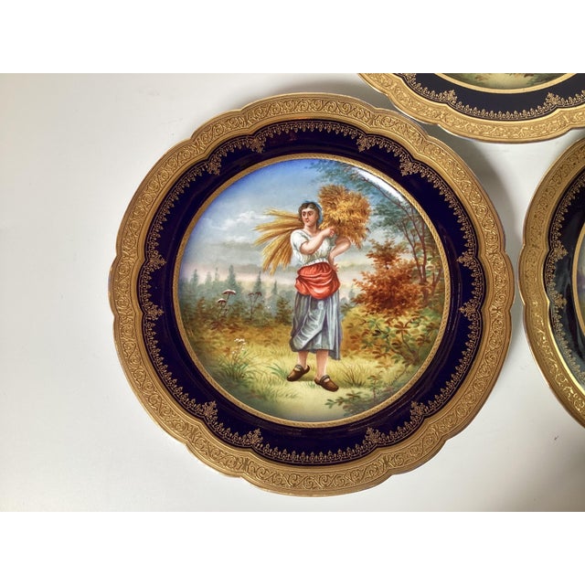 Ceramic A Set of Three 1840's Sevres Porcelain Cabinet Plates For Sale - Image 7 of 12