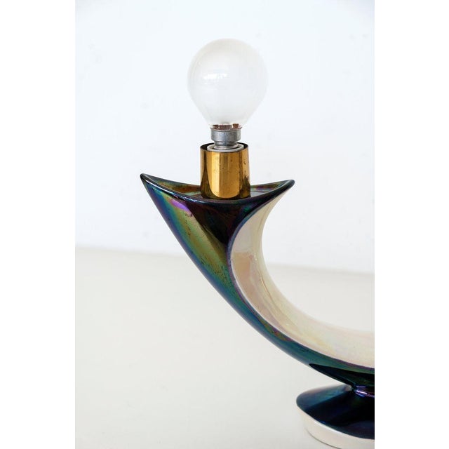 Sculptural Iridescent Ceramic Lamp from Verceram For Sale - Image 4 of 6