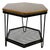 Mid-Century Boho Chic Industrial Metal & Pine Hexagonal Side Table. For Sale