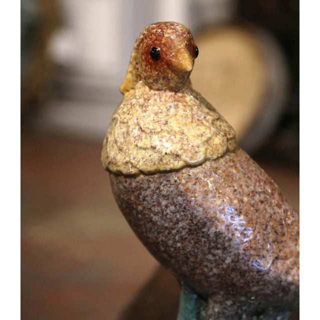 Ceramic Early 20th Century French Painted Faience Pheasant Sculpture Signed Louis Dage For Sale - Image 7 of 12