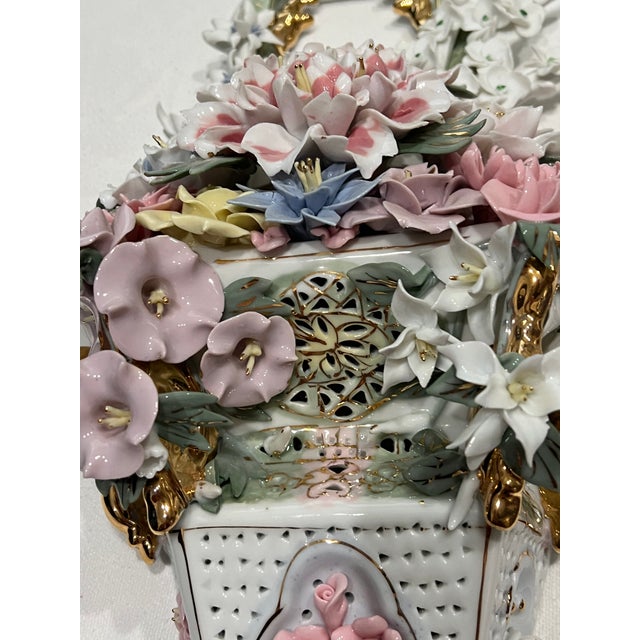 Antique Capodimonte Flower Basket Wall Art For Sale - Image 4 of 11