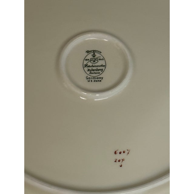 Early 1900s Hutschenreuther 7 Piece Set Cream Gold Margarete Round Serving Platters Bowls For Sale - Image 12 of 14