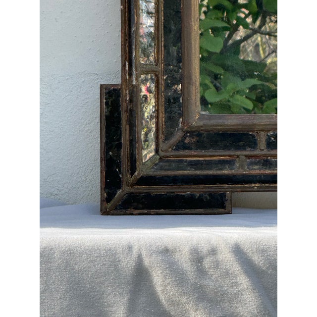 1940s Exquisite Antique Wall Mirror~ Vintage Italian With Original Patina and Gilt Details Circa 1940 For Sale - Image 5 of 12
