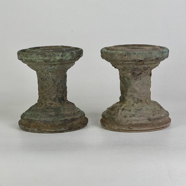 American Antique Pair of Unidentified Bronze Architecturally Salvaged Decor Elements For Sale - Image 3 of 11