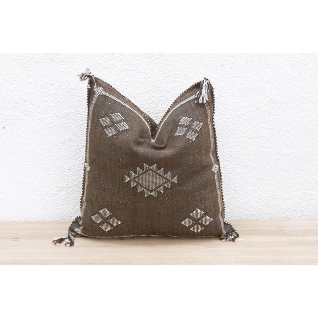 Tribal Marrakech Moon Silk Rug Pillow For Sale - Image 3 of 8