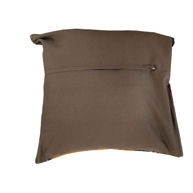 Custom Made Old Turkish Tribal Kilim Pillow Cover 24" by 24" For Sale - Image 4 of 7