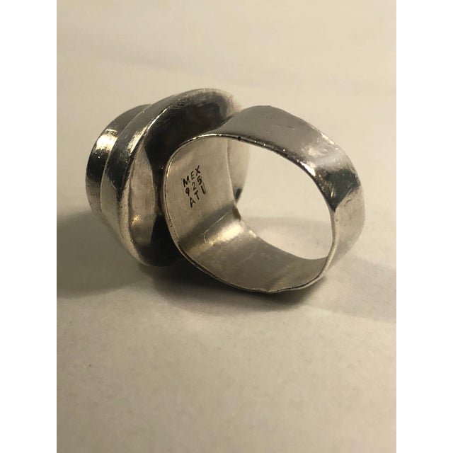 Vintage Mexican Red Carnelian Sterling Ring (Size 7.75) For Sale - Image 9 of 10