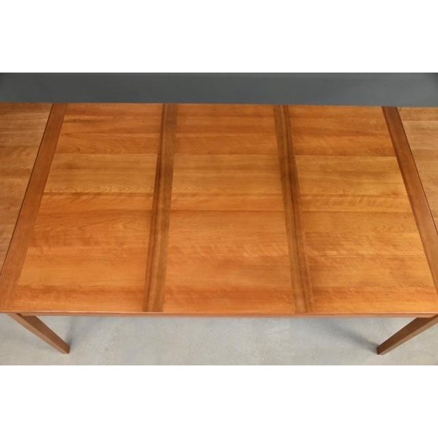 1960s Refinished 72”-111” Danish Modern Cherry Draw Leaf Dining Table For Sale - Image 10 of 11