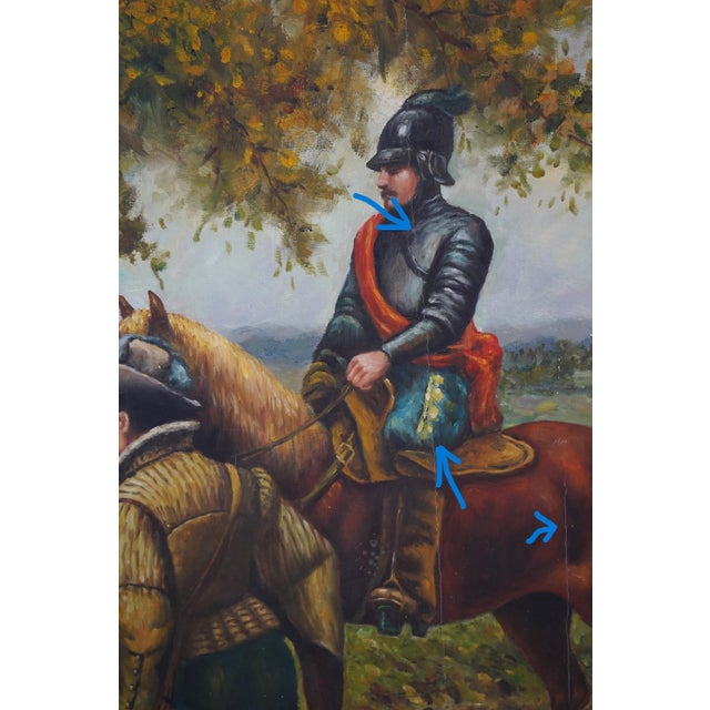 Large Framed Oil Painting on Canvas Mexican Village For Sale - Image 10 of 11