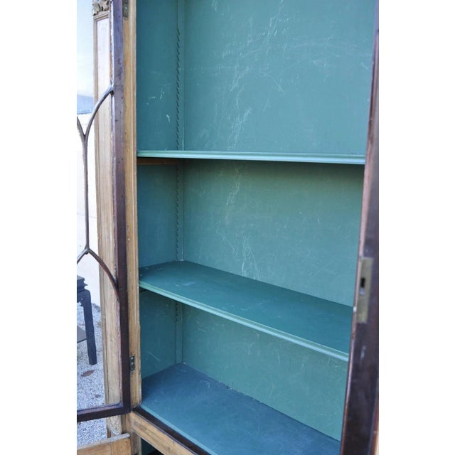 Brown Antique Italian Renaissance 109" Tall Carved Wood Gothic Cupboard Hutch Cabinet For Sale - Image 8 of 12