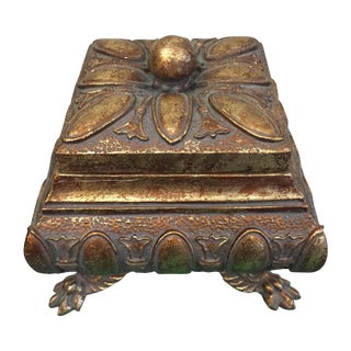 Ornate Gold Jewelry Box For Sale