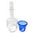 Vintage Etched Sailing Ship Glass Decanter With Cobalt Nautical Bar Bowl For Sale